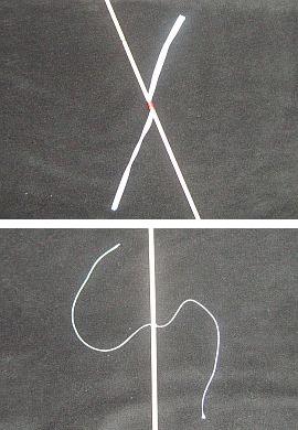 Make a barn-door kite - preparing diagonal spars