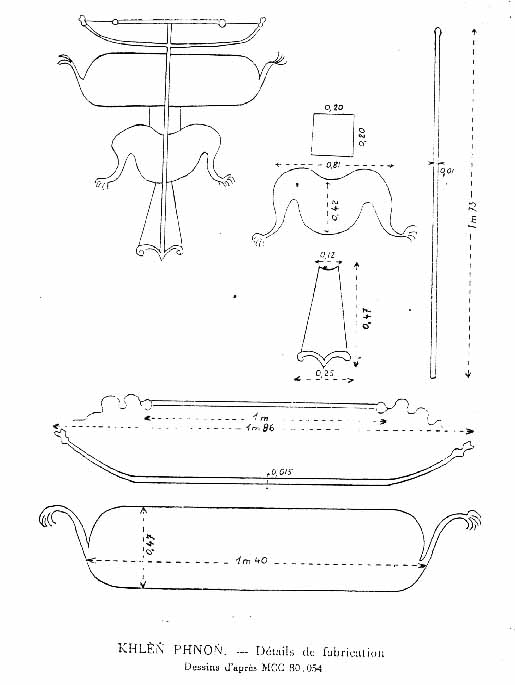 plan d'un cerf-volant cambodgien, d&eacute;tail de fabrication
