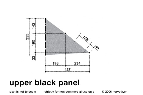 plan of the upper black panel of the kite