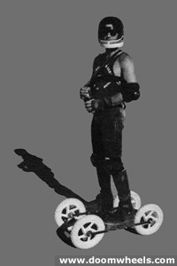 Bob Childs on the Wheels Of Doom kite powered skates.
